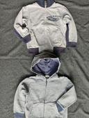 Lot 2 sweat zippé 4 ans capuche gris marine marinière