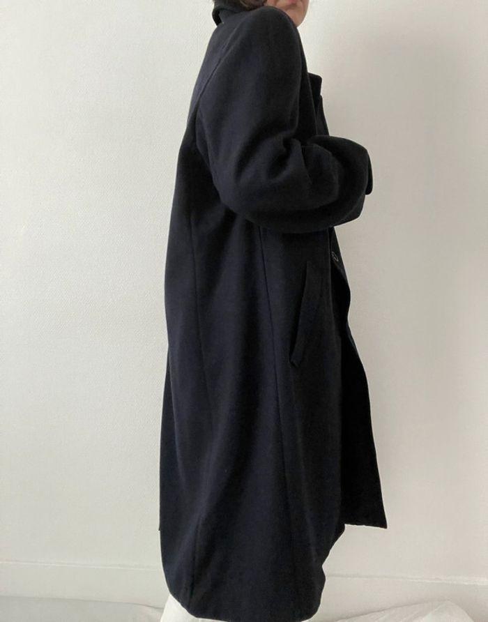 Oversized manteau long marine 90% laine - photo numéro 6