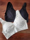 Lot de 2 Brassières Coton Noir Blanc T.XL