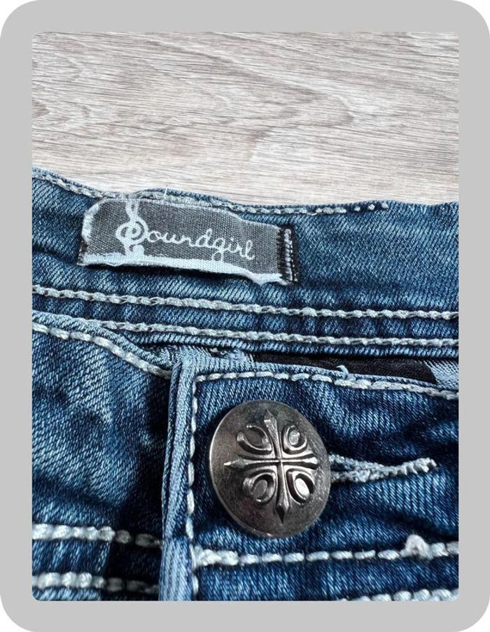 🩳 Short vintage brodé en jean  Bleu Taille XXS 🩳 - photo numéro 9