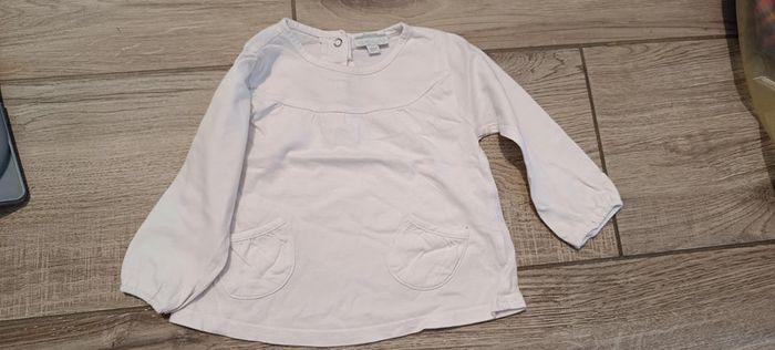 2 t-shirts manches longues 18 mois filles blanche et Rayures - photo numéro 4