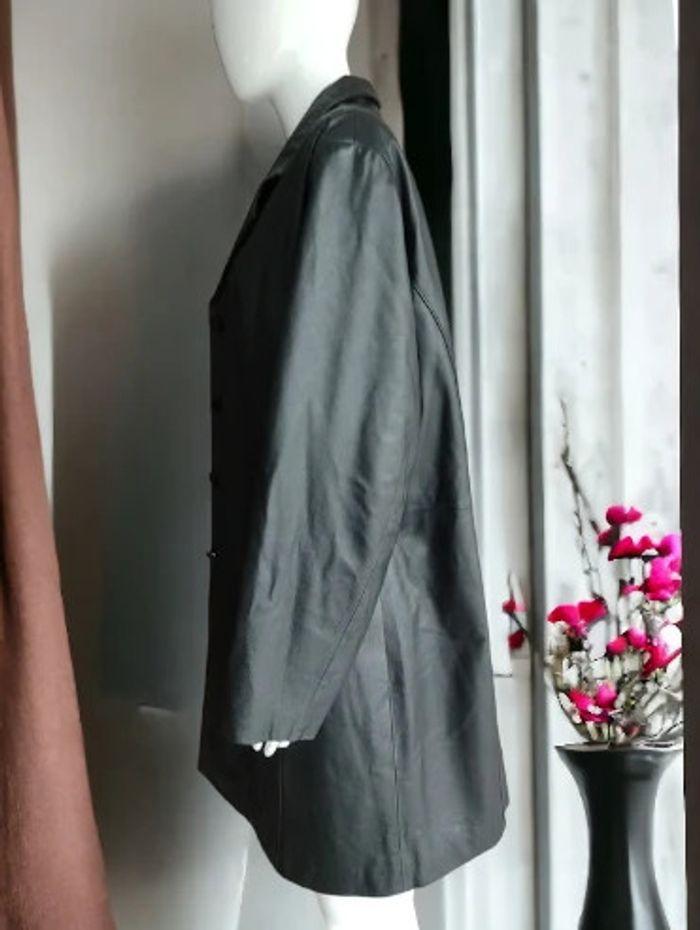 Manteau long en cuir véritable - photo numéro 5