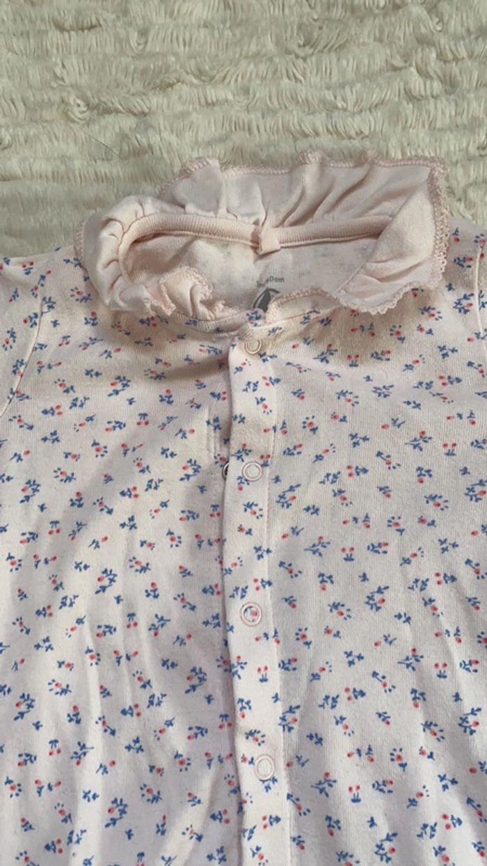 Pyjama fille rose poudré avec petites fleurs 3mois - photo numéro 2