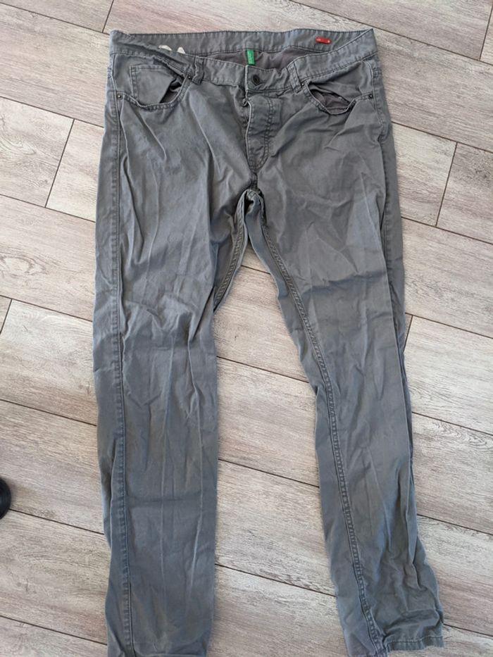 Pantalon Benetton gris taille 52 - photo numéro 1