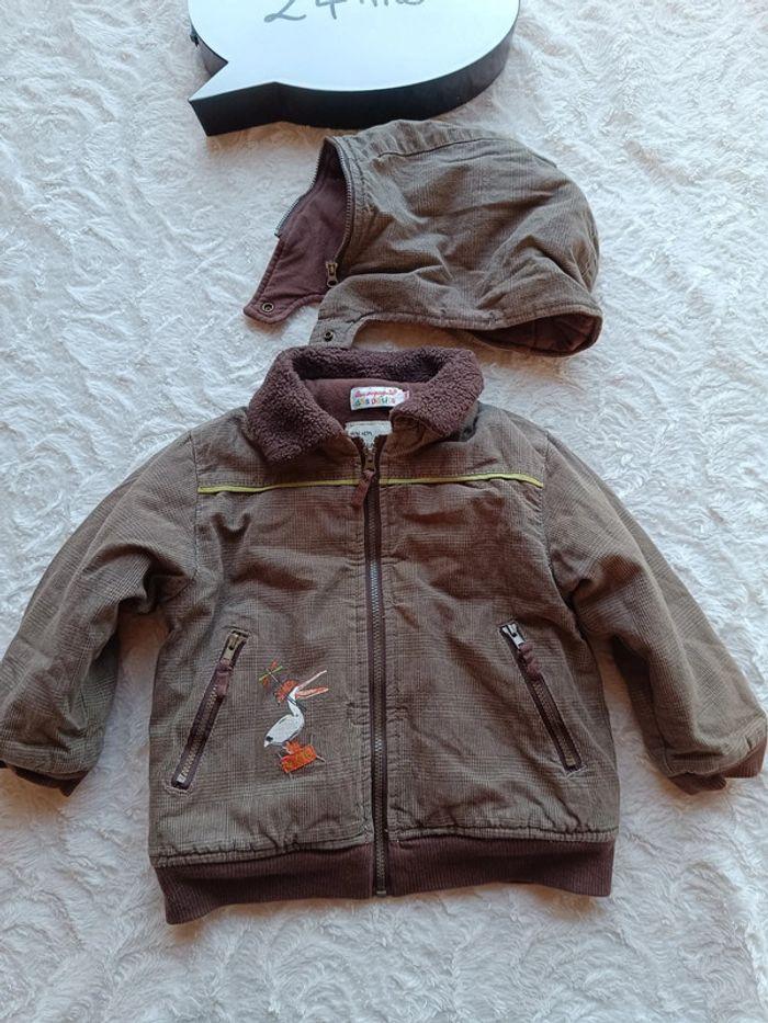 Manteau blouson zippé hiver avec capuche amovible Garçon 24 mois La compagnie des petits - photo numéro 12