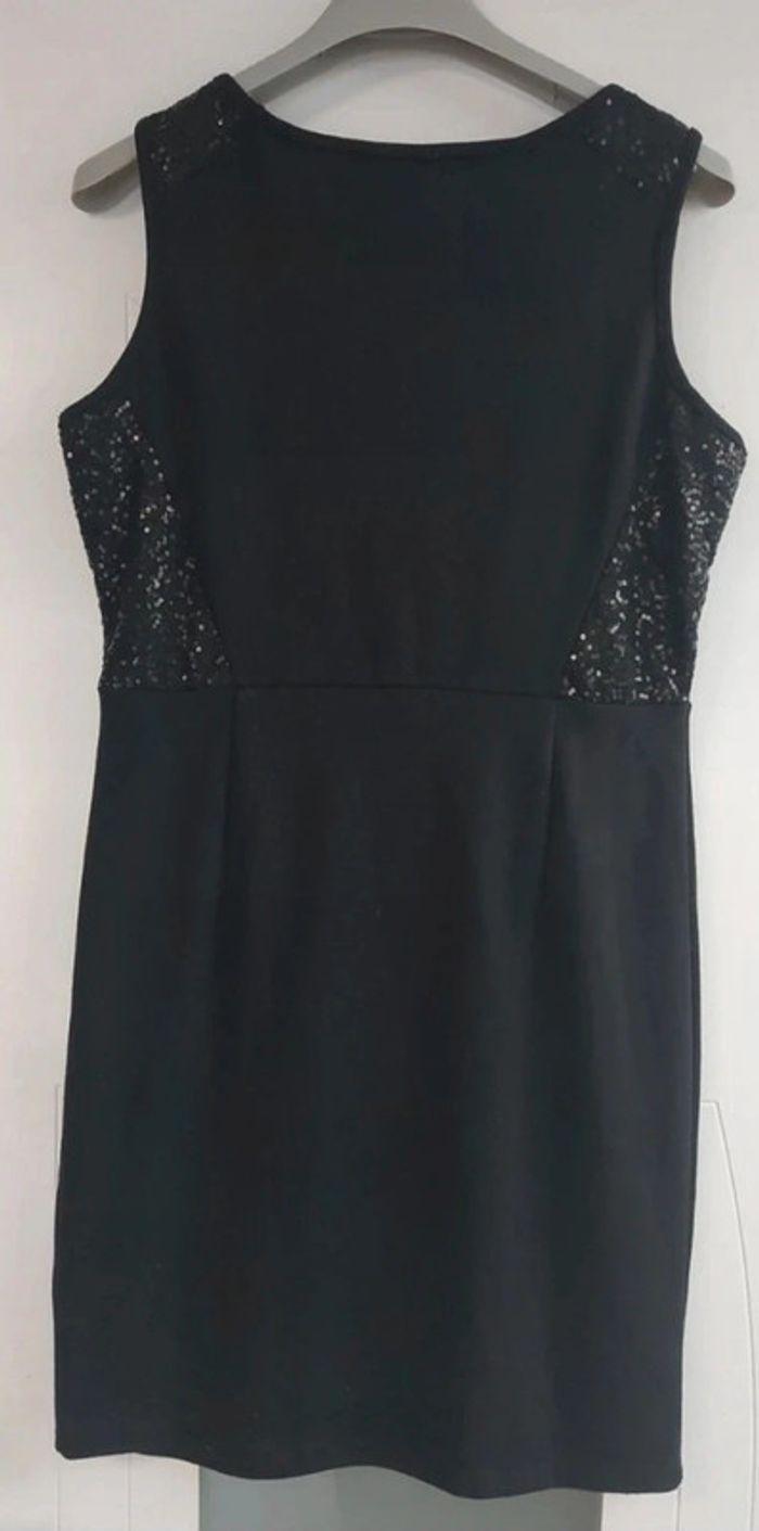 Robe droite debardeur  noire  chic avec strass - photo numéro 4