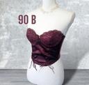 Lingerie bustier corset satin et dentelle prune Les dessous d’ Angel