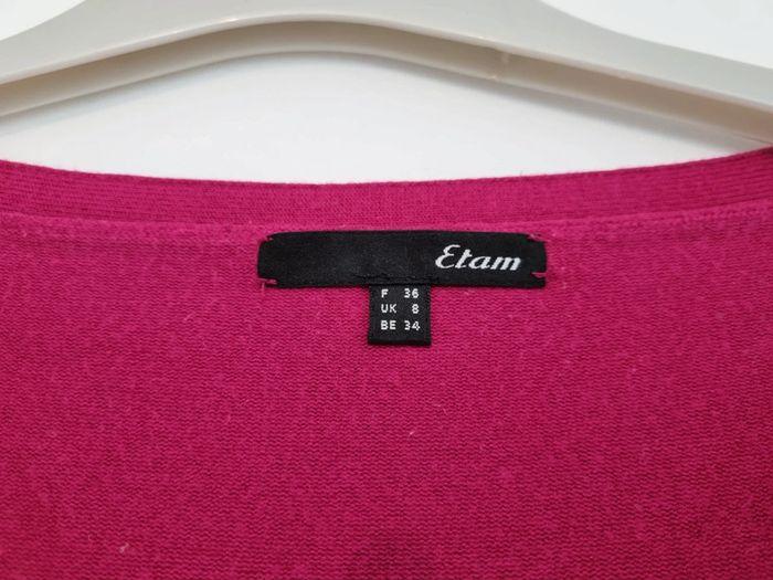 Pull col V Etam (rose), S / 36 / 8 - photo numéro 3