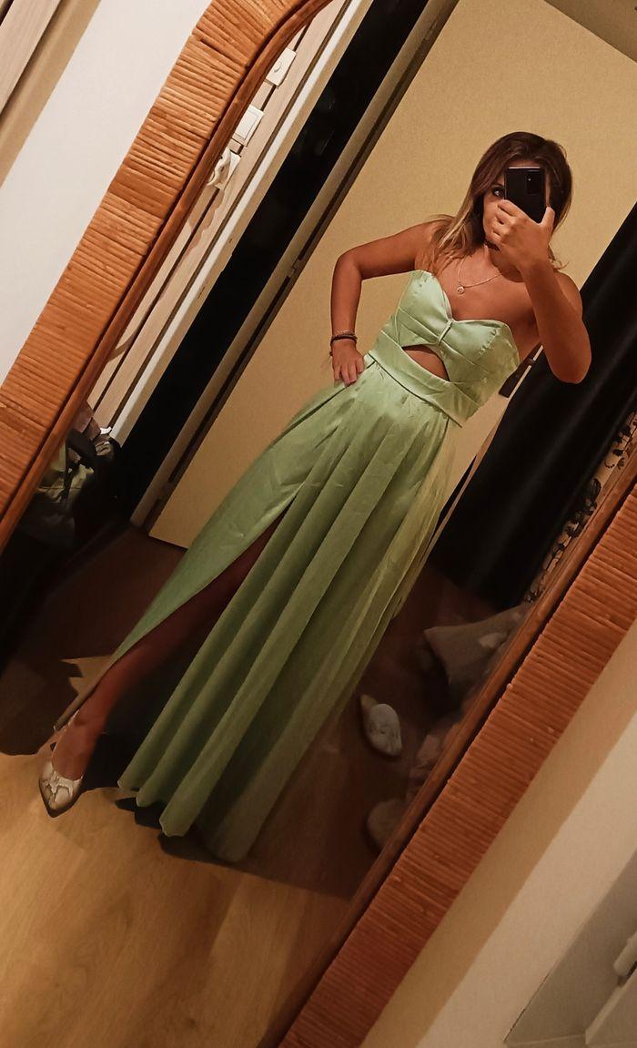 Robe de cérémonie vert sauge - photo numéro 2