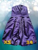 💦 Robe bustier boule Taille XS 34 Violet pour les fêtes