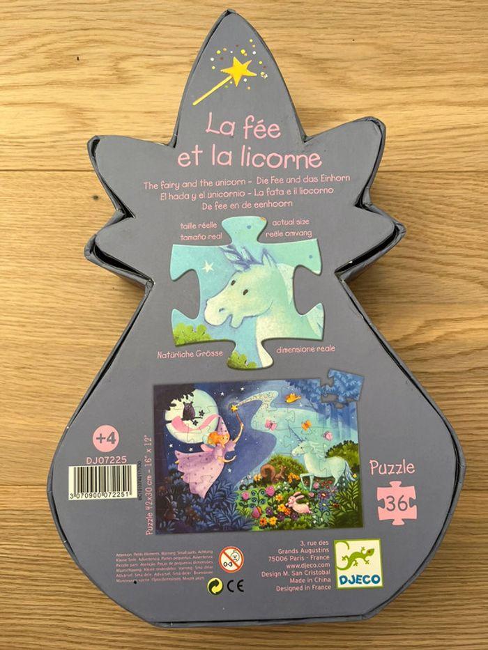 Puzzle Djeco 36 pièces princesse « The fairy and the unicorn » - photo numéro 2