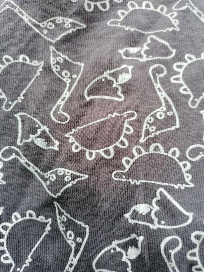 Pyjama 1 pièce gris et dinosaures blanc bébé garçon 54 cm - photo numéro 3