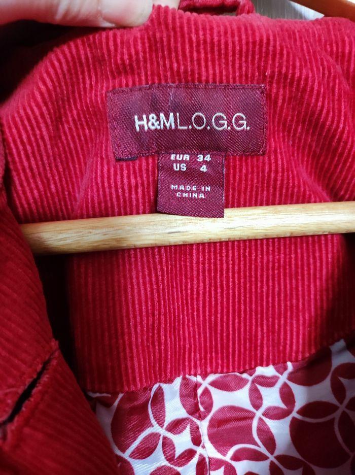 Manteau long rouge customisé 36 h&m - photo numéro 3