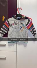 Sweat zippé catimini 12 mois