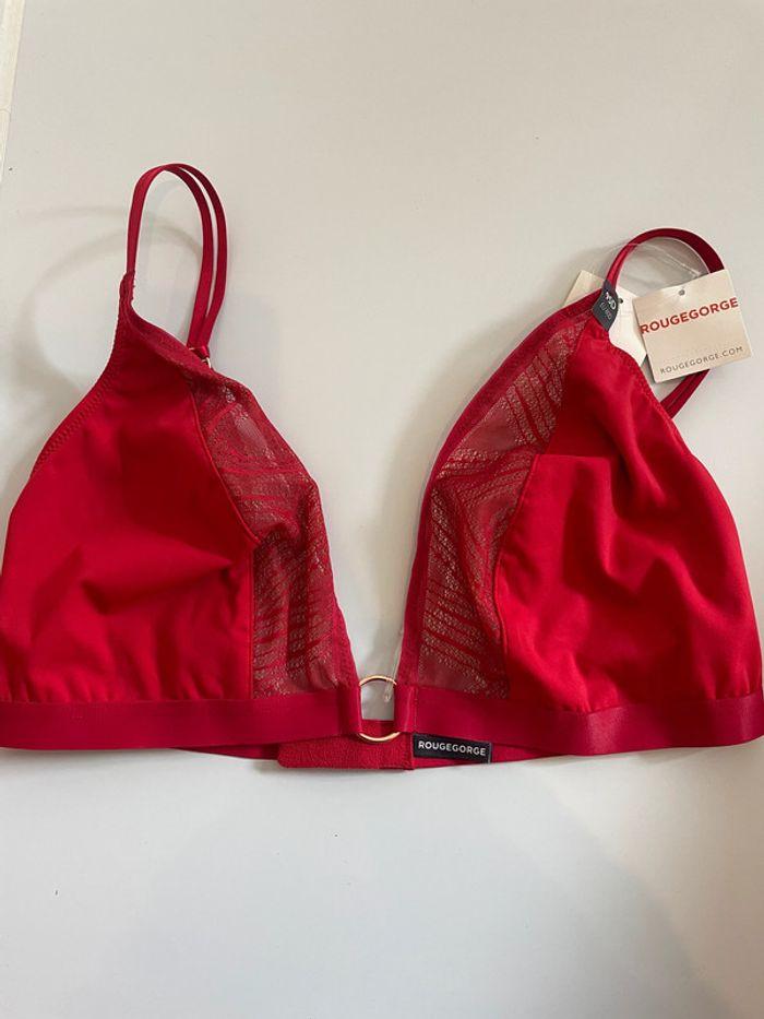 Soutien gorge rouge, rouge gorge, taille 95D, neuf, valeur 33€ - photo numéro 1