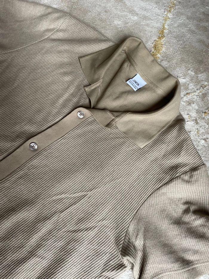 T-shirt chemise beige/marron homme Zara - photo numéro 4