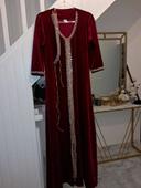 Caftan velours bordeaux L