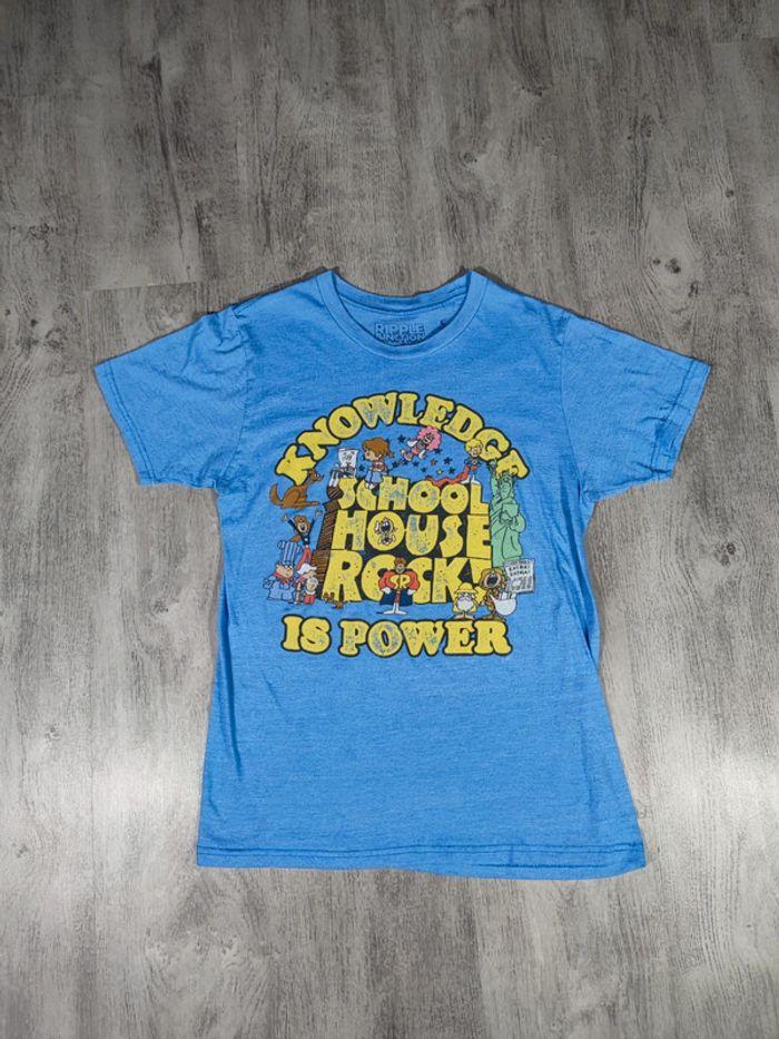 T-shirt School House Rock Knowledge Is Power Licence Ripple Junction Vintage Bleu Taille S Homme - photo numéro 1