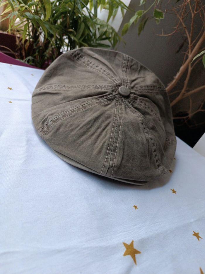 Casquette chapeau cap gavroche british peintre golf kaki taupe 59 coton légère - photo numéro 2