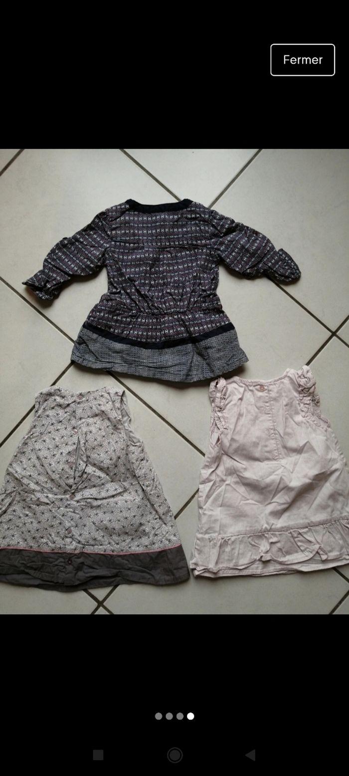 Lot de 3 robes 9 mois gris marine lila - photo numéro 2