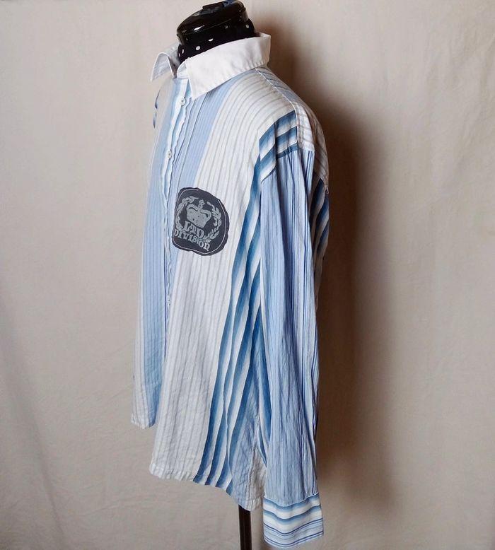 Chemise manches longues à rayures bleues et blanches CQFP* taille L - photo numéro 2