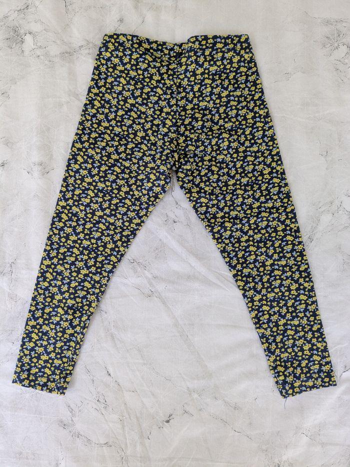 Legging bleu à fleurs jaunes Tex 2/3 ans - photo numéro 4