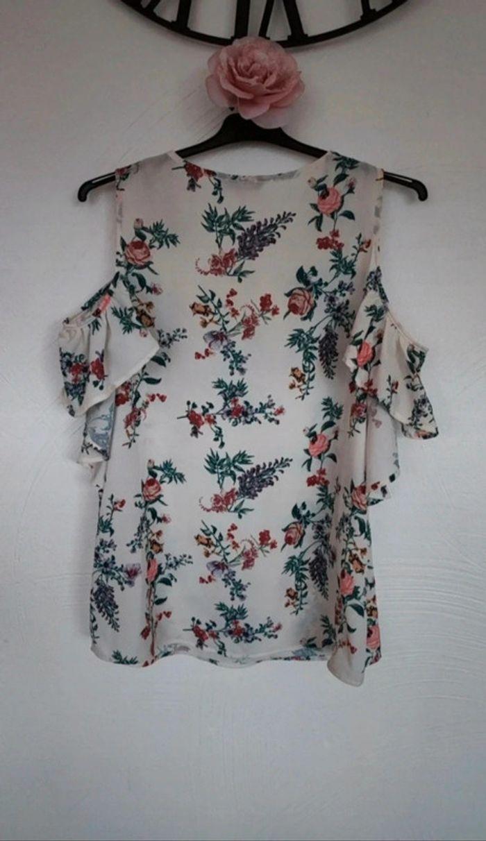 Blouse transparente a fleurs taille xl - photo numéro 2