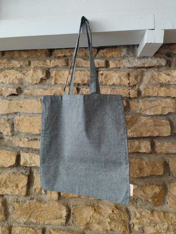 1 sac pliable gris coton - photo numéro 1