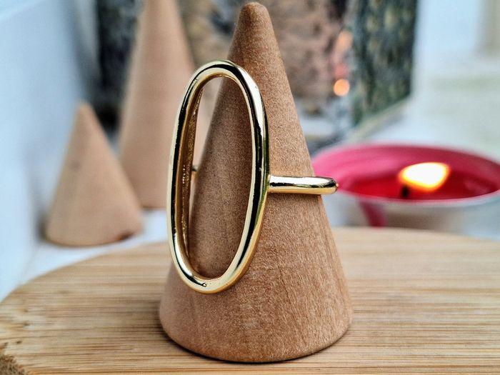 Bague ovale ouverte Doré, avec un design simple et Minimaliste, Ajustable - photo numéro 4