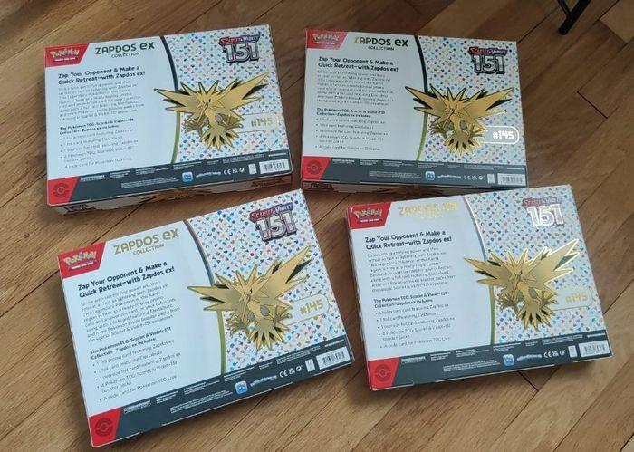 Pokémon lot de 4 coffrets zapdos ex collection 151 (eng) New sealed - photo numéro 3