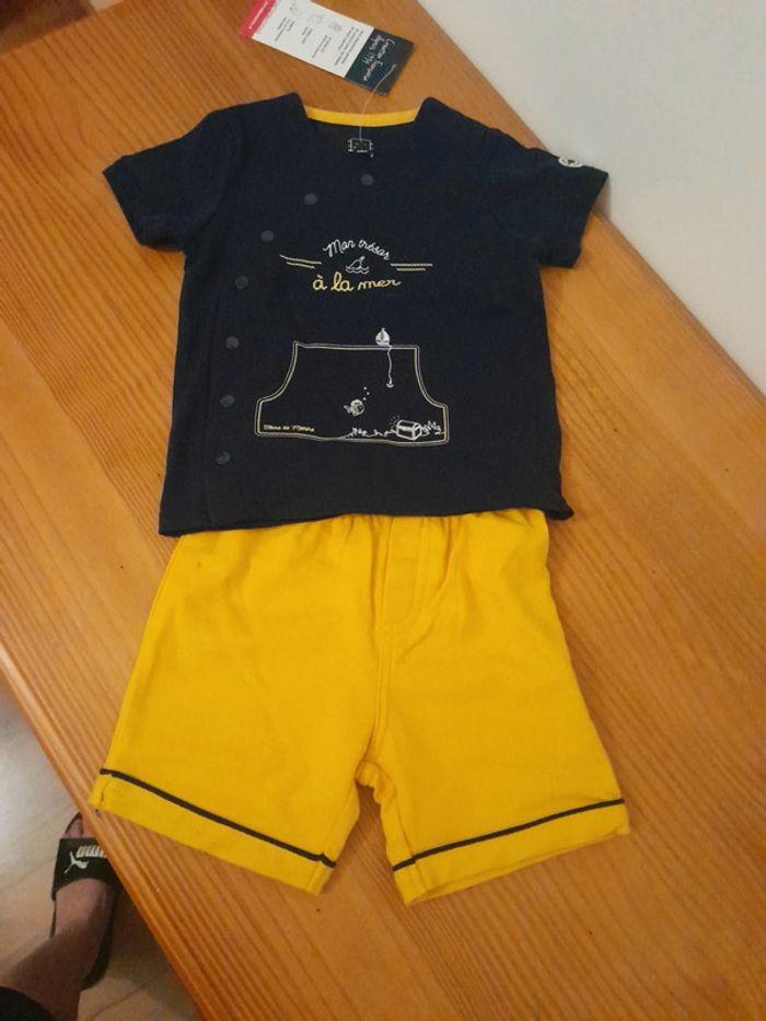 ensemble tee shirt et short 18mois Terre de Marins Neuf - photo numéro 1