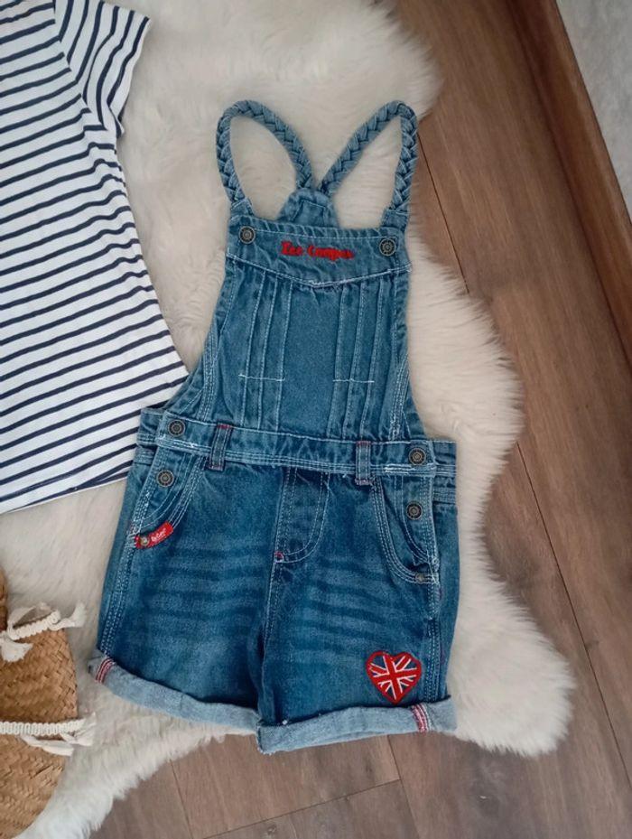 Ensemble fille Lee Cooper 6 ans salopette jean + t-shirt - photo numéro 2