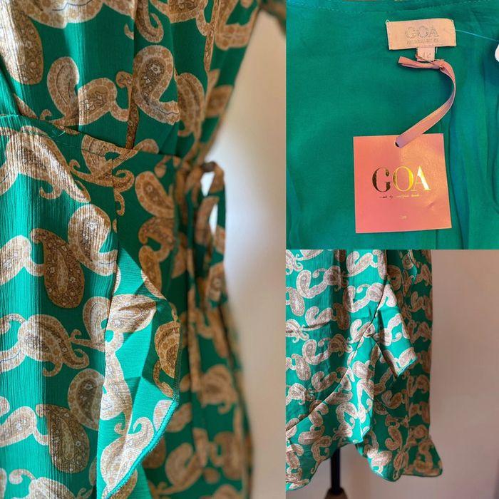 Robe verte portefeuille motif paisley taille 2 - Goa Paris - photo numéro 8