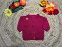 Gilet fille 🌺1mois🌺 en maille bordeaux rosée