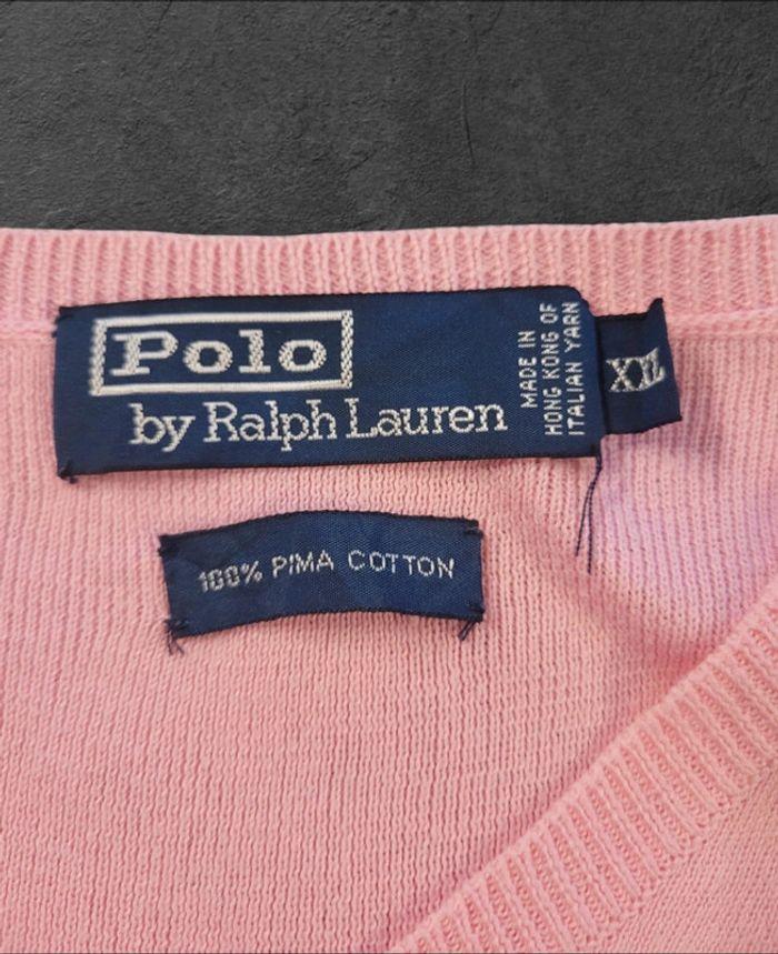 Pull POLO Ralph Lauren Rose Pima Cotton XXL Logo Brodé - photo numéro 7