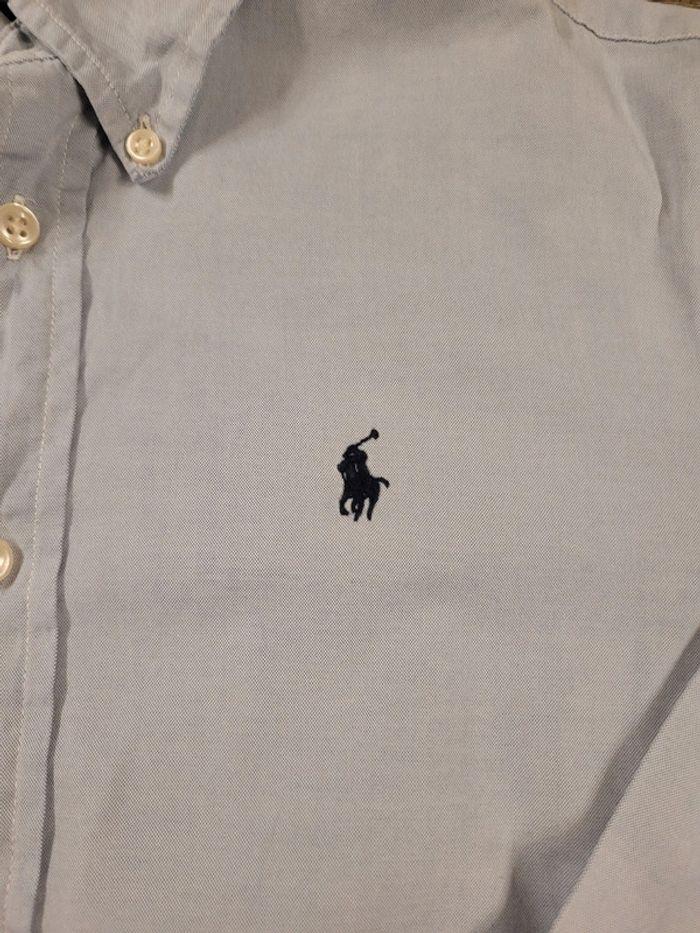 Chemise Ralph Lauren Taille 14ans Grise Logo Brodé - photo numéro 3