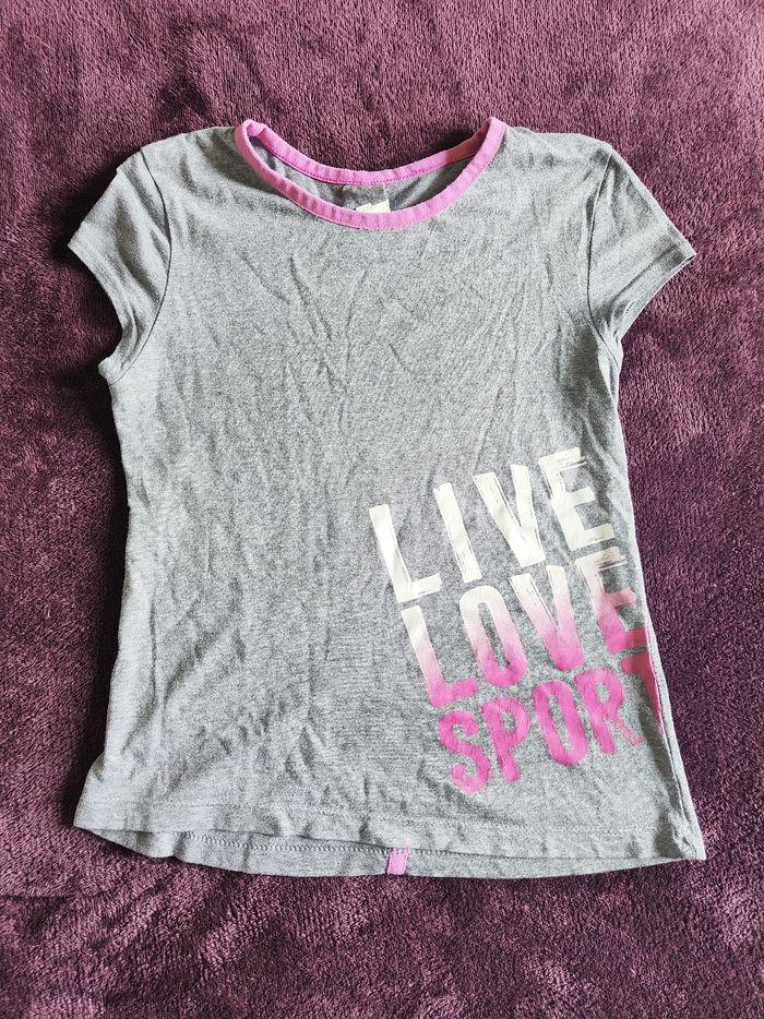 T-shirt gris rose Live Love Sport 10 ans - photo numéro 3