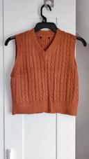 Pull sans manche caramel taille S