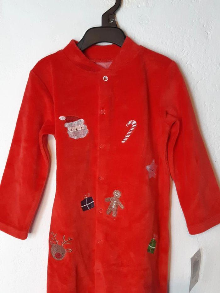 pyjama grenouillère Gigotière mixte Noël velours éponge rouge taille 80 cm 12-18 mois - photo numéro 8