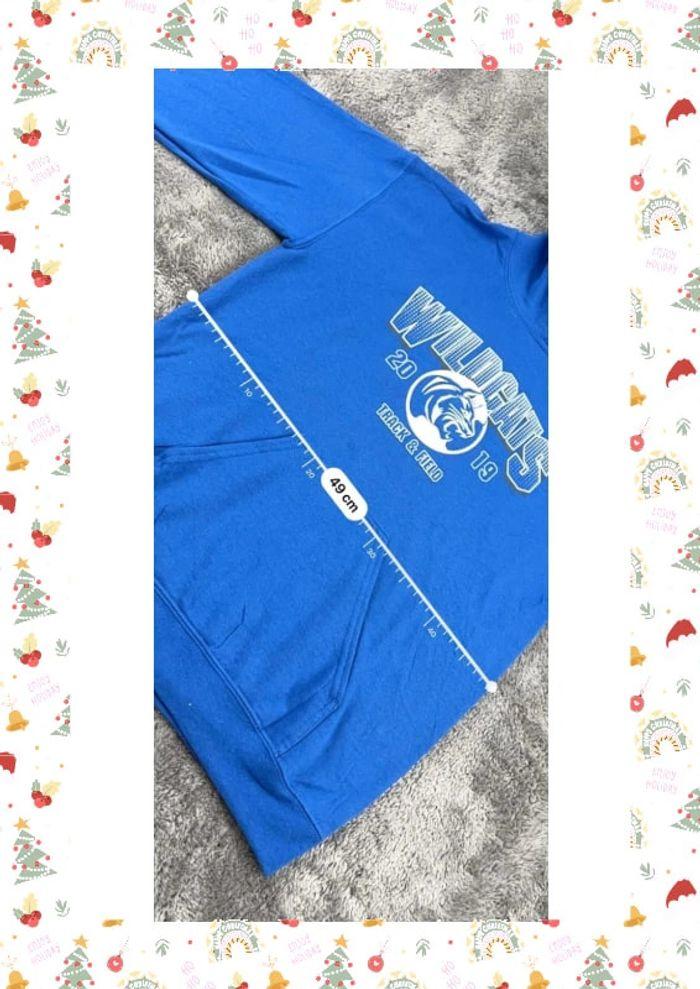 👕 Sweat à capuche University Rare Vintage y2k 90s 2000s Wildcats Track & Field 2019 Bleu Taille S 👕 - photo numéro 4