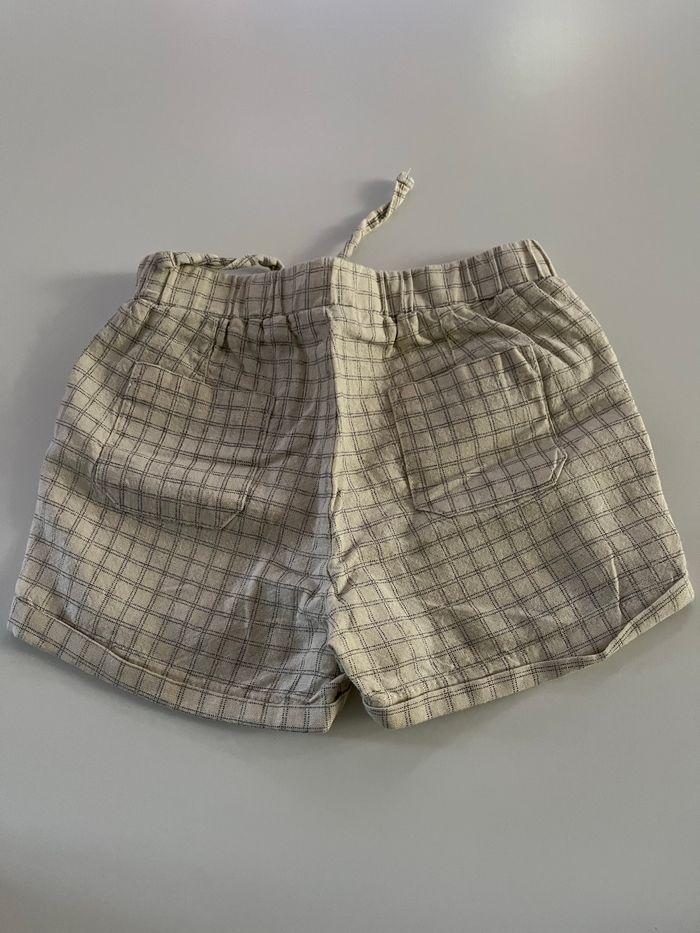 Short à carreaux crème kiabi 18 m - photo numéro 3