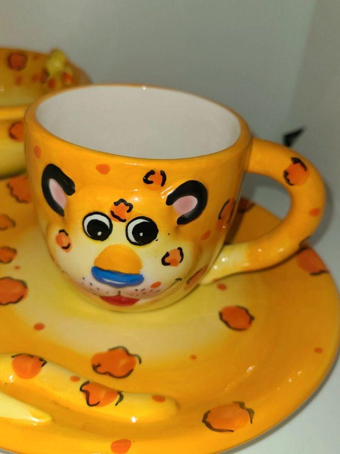 Ensemble déjeuner enfant 3 pièces assiette bol et mug lion - photo numéro 4