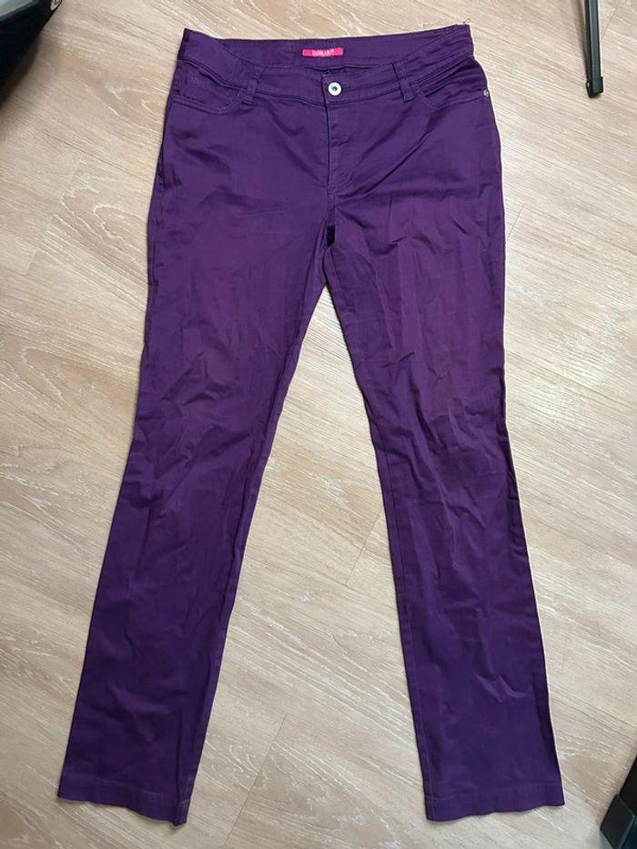 Pantalon violet jean droit - photo numéro 1