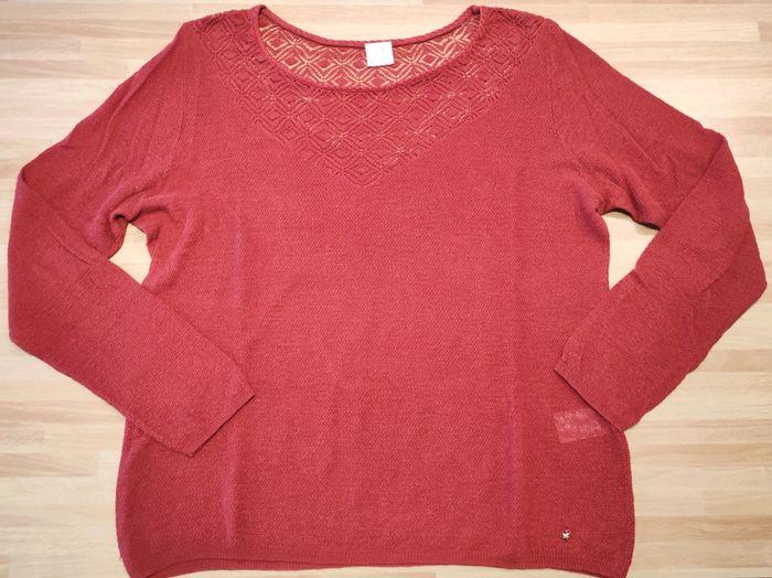 Pull fin 100% lin rouge brique des petits hauts t.4 - photo numéro 1