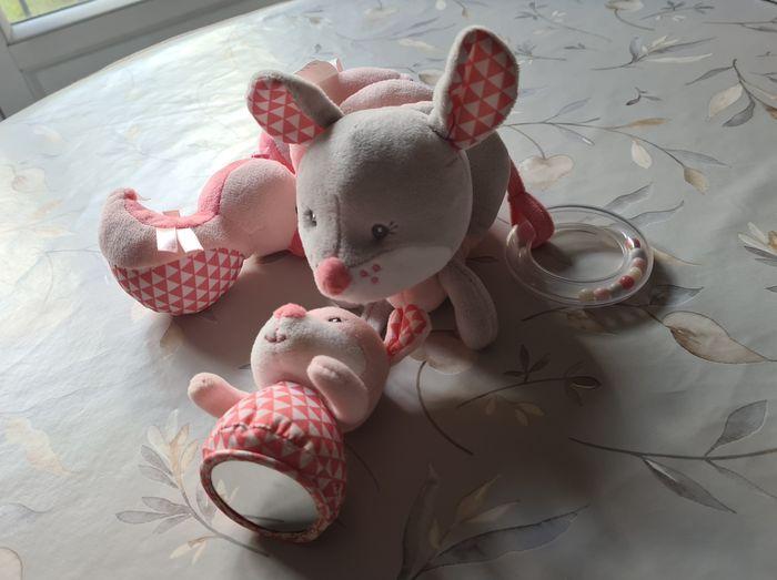 Doudou spirale souris (rose ,blanc, gris) - photo numéro 3