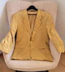 Veste costume Blazer épaulettes jaune ocre Vintage