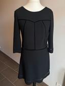 Robe Sézane noire chic détails velours Taille 38