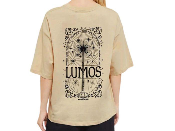 T-shirt oversize Lumos Harry Potter - Beige - photo numéro 3