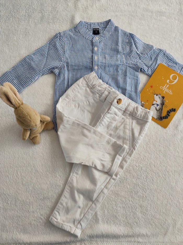 Pantalon et chemise Kiabi bébé 9Mois - photo numéro 1