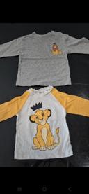 Lot 2 tee shirt manches longues simba